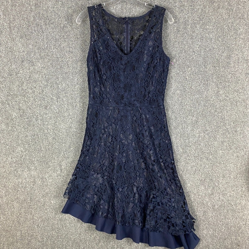 EN Focus Studio Dress Women's Size 8 Navy Blue 100% Polyester Adults
